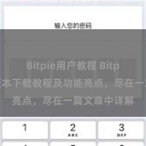 Bitpie用户教程 Bitpie钱包最新版本下载教程及功能亮点，尽在一篇文章中详解