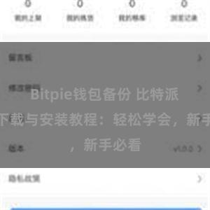 Bitpie钱包备份 比特派钱包下载与安装教程：轻松学会，新手必看