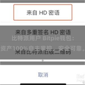 比特派用户 Bitpie钱包：资产100%自主掌控，安全可靠。