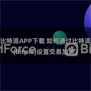 比特派APP下载 如何通过比特派(Bitpie)设置交易加速？