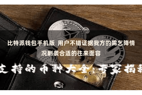 比特派钱包手机版  用户不错证据我方的需乞降情况剿袭合适的往来面容